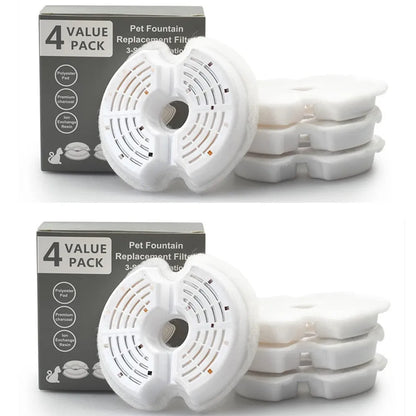 4/8/32Pcs Replaced Activated Carbon Replacement Fountain Filters for Cat Pet Dog Water Drinking Dispenser Replacement Set