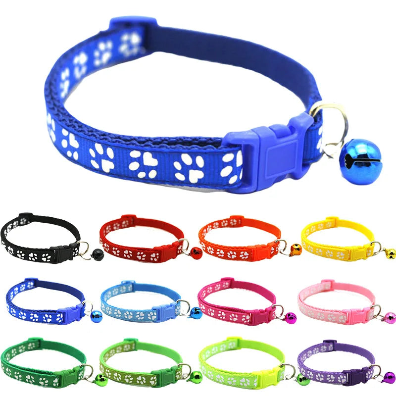 1Pc Colorul Pet Supplies Cat Collar with Bell Adjustable Buckle Collar Cat Pet Supplies Cat Accessories Collar Small Dog Collar