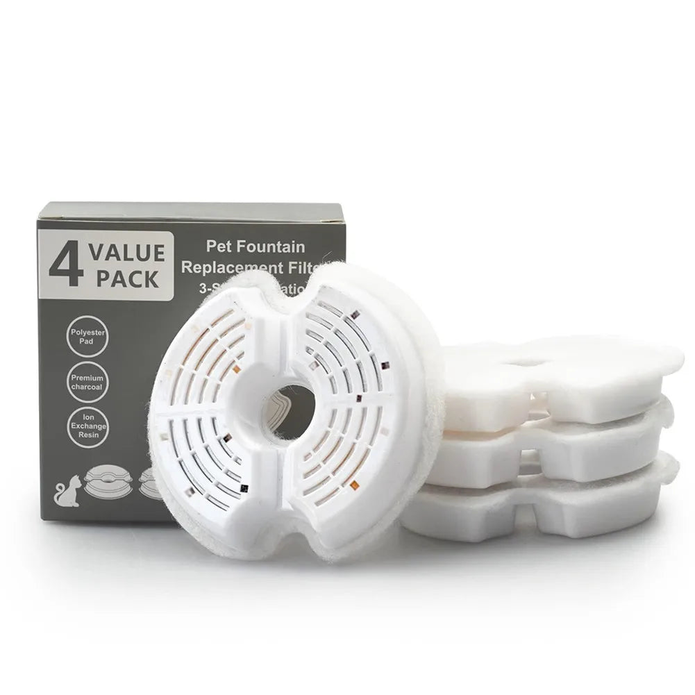 4/8/32Pcs Replaced Activated Carbon Replacement Fountain Filters for Cat Pet Dog Water Drinking Dispenser Replacement Set