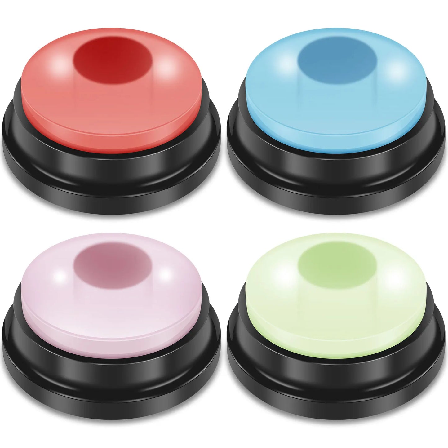 4/6Pcs Recordable Dog Training Buttons with Light Pet Interactive Dog Cat Pet Training Buzzer Talking Button Intelligence Toy