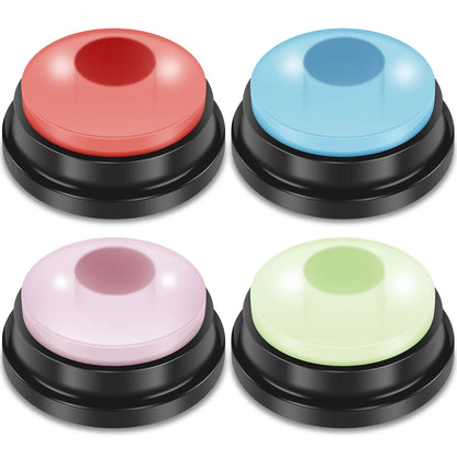 4/6Pcs Recordable Dog Training Buttons with Light Pet Interactive Dog Cat Pet Training Buzzer Talking Button Intelligence Toy