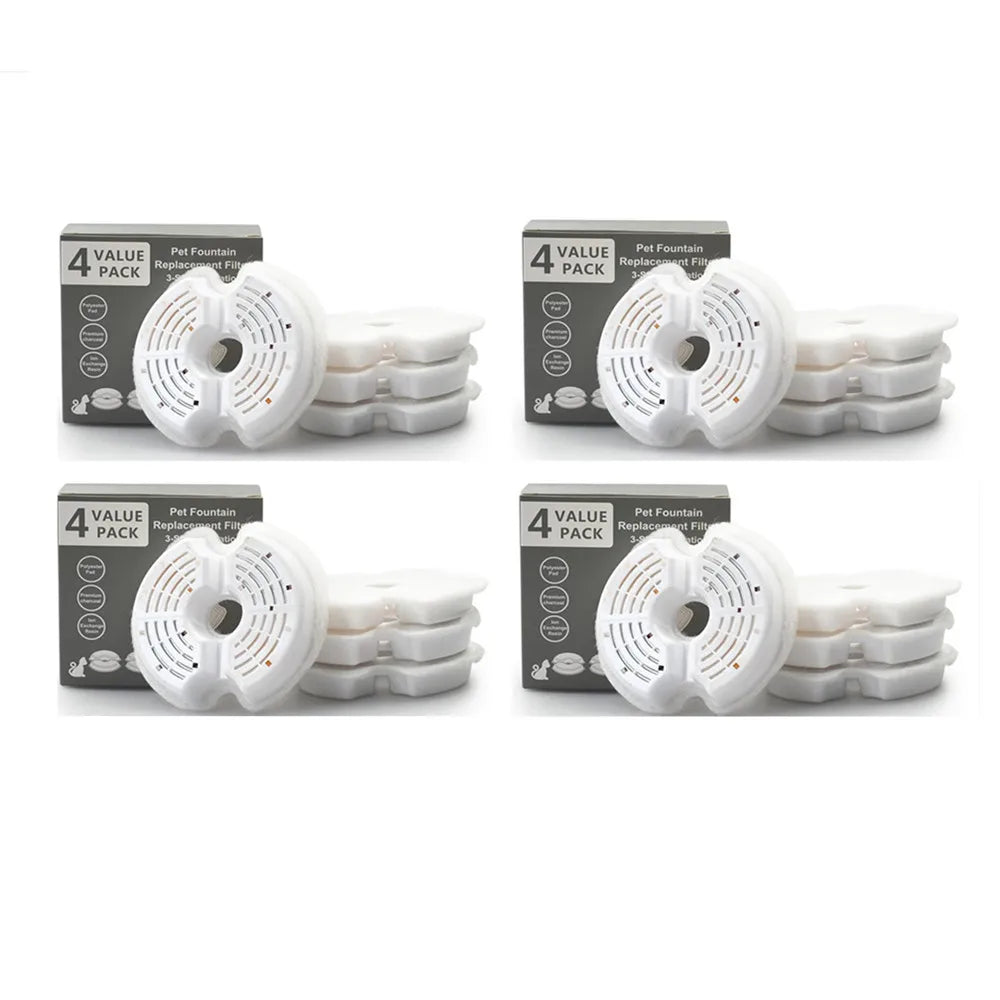 4/8/32Pcs Replaced Activated Carbon Replacement Fountain Filters for Cat Pet Dog Water Drinking Dispenser Replacement Set