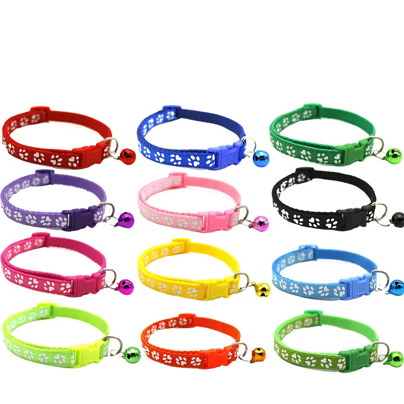 1Pc Colorul Pet Supplies Cat Collar with Bell Adjustable Buckle Collar Cat Pet Supplies Cat Accessories Collar Small Dog Collar