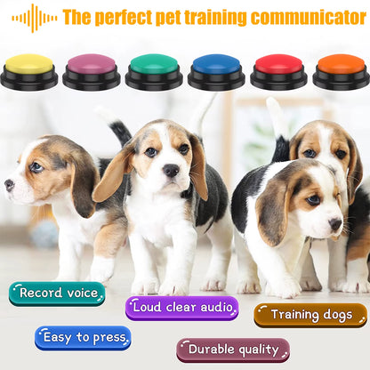 4/6Pcs Recordable Dog Training Buttons with Light Pet Interactive Dog Cat Pet Training Buzzer Talking Button Intelligence Toy